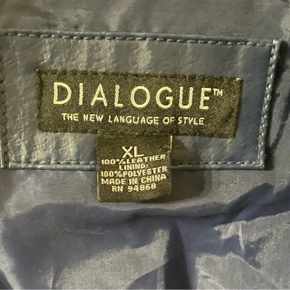 Dialogue Women's Navy Blue Leather Jacket - Picture 4 of 4